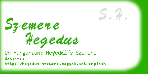 szemere hegedus business card